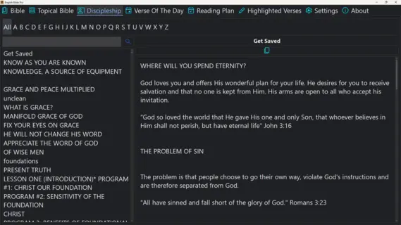 ENGLISH BIBLE PRO – Free Multiversion BIble App For Windows TOPICAL BIBLE