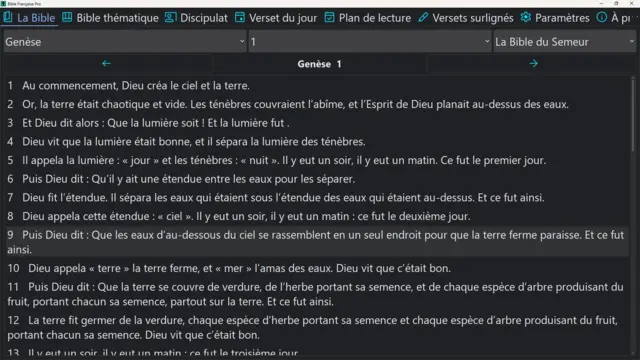Bible Française Pro - Application biblique multiversion gratuite pour Windows